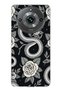 Realme 11 Pro / 11 Pro Plus Compatible Black Rose and Snake Pattern Transparent Phone Case
