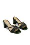 Genuine Leather Print Crocodile Stone Slippers Z189 Green Leather Print Crocodile - 2