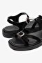 Carmela Black Suede Leather Women's Sandals - 5