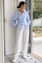 Women's Side Gathered Detailed Shirt Lycra Cotton Stylish Long Sleeve Shirt - 3