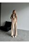 Elicia Line Pleated Palazzo - Beige