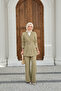 Women's Double Belted Jacket Suit Water Green