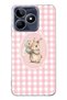 Realme C53 Compatible Floral Rabbit Pattern Transparent Phone Case