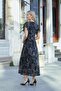 Women's Patterned Tulle Double-Breasted Flounce-Sleeved Skirt with Long Lycra Lining Dress-Shawl Pattern - 6