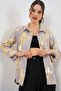 Women's Foil Patterned Shirt 20253 - Golden Yellow - 4