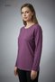 Women's Violet Column Flower Pattern Collar and Sleeves Embroidered, Stoned Mother Combed Cotton Blouse - 2