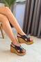 Women's Forge Brown Ruga 10 cm Padded Written Cork Sole Shoes & Sandals - 6
