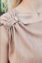 Women's Linen Look Boat Neck Asymmetrical Pleated Gathered Blouse-Camel - 6
