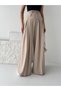 High Waist Wide Leg Lace-Up Pleated Palazzo Trousers - 2