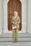 Women's Double Belted Jacket Suit Water Green - 4