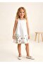 Organic Canvas White Spring Dress for Little Girls