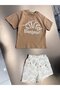 Unisex Baby Cotton Mink Croissant Themed T-Shirt Shorts Set - 4