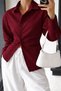 Women's Side Gathered Waist-Fitted Trendy Long Shirt New Season - 6