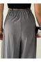 High Waist Wide Leg Lace-Up Pleated Palazzo Trousers - 3