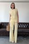 Waist Tie Orj Knitwear Set - Yellow - 4