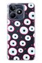 Realme C53 Compatible Pink Evil Eye Bead Patterned Transparent Phone Case