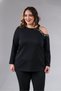 Women's Plus Size Shoulder-Stone Blouse Black - 2
