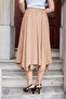 Women's High Waist Eight-Piece Asymmetrical Skirt-Camel - 6