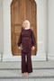 Women's Gold Snap Fastener Belted Pants Suit Plum - 4