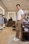 Men's Pants with Elastic Waist, Lycra Jogger with Zipper - 3