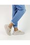 Beige Color Velcro Flat Sole Women's Sneaker Beige Women's Sports - 3