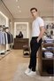 Men's Pants with Elastic Waist, Lycra Jogger with Zipper - 3