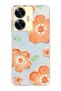 Realme C55 Compatible Orange Flower Oil Painting Pattern Transparent Phone Case
