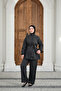Women's Hidden Zipper Belted Pants Suit Black - 5