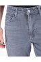 Men's Gray Regular Fit Straight Leg Stretch Denim Jeans Casual - 5