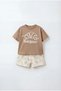 Unisex Baby Cotton Mink Croissant Themed T-Shirt Shorts Set