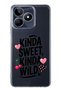 Realme C53 Compatible Kinda Sweet Kinda Wild Patterned Transparent Phone Case