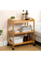 3-Tier Kitchen Island Cart on Wheels with Storage Shelves - 5