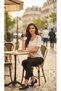Stylish Office Bodysuit with Cut-Out Detail and Gold Accessories - 6