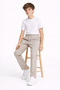 25904-26 Boy's Light Mink Elastic Waist Lace-Up Trousers Comfortable Fit Daily Use - 5