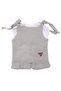 Baby Girl Gray and White T-Shirt Muslin Shoulder Tie Salopet Jumpsuit Set