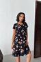Women's Black Floral Patterned Mini Dress Nj159 - 6