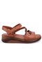 Dza07-770404 Brown Daily Orthopedic Leather Women's Sandals - 3