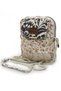 Women's Ecru Floral Patterned Shoulder Bag - Bohemian Style Mini Hand and Phone Bag - 6