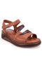 Dza07-770404 Brown Daily Orthopedic Leather Women's Sandals