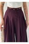 Trendy Wide Leg Zippered High Waist Lace-Up Pleated Palazzo Pants - 4