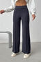 Women's Anthracite High Waist Front Stitched Wide Leg Pants Nj150