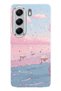 For Tecno Camon 40 Pro 5g Compatible Pink Sky and Swan Pattern Clear Phone Case