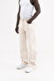 Men's Effect Washed Baggy Jean Trousers Stone - 2