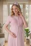 New Season Powder Shawl Collar Full Length Jacquard Summer Elegant Lace Maternity Maternity Dressing Gown Nightgown Set - 7