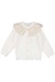 Baby Girl Ecru Leopard Patterned Knitwear Cardigan with Scallop Collar 3-Piece Luxury Set - 2