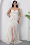 Strapless Neckline Stoned Rose Detail Lace Dress Ecr5859 - 7