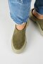 Bianca Women's Leather Genuine Leather Flat Sabo Khaki Slippers - 8