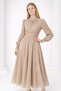 Silvery Tulle Fabric with Tie at the Waist - Girls' Women's Tunic Dress with Belt - 5