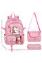 Korean Kawaii Style School Backpack, Daily Backpack Thermal Lunch Bag and Pencil Case