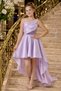 Girl's Taffeta Fabric Lilac Color Tailored Evening Dress